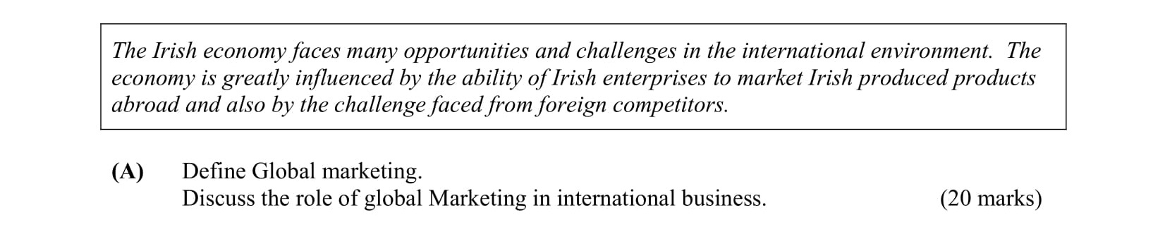 Define-Global-marketing-Leaving Cert Business-Question 3(A)-2004.png