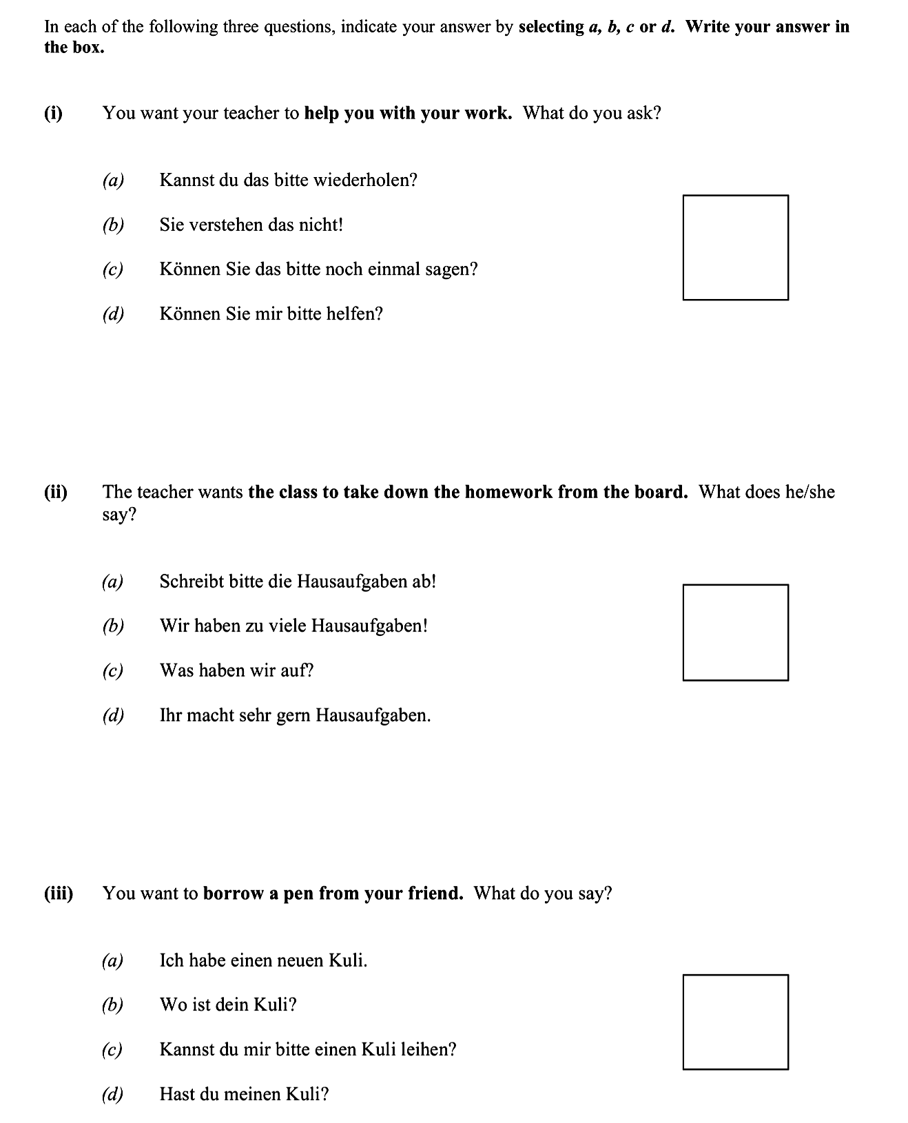 In-each-of-the-following-three-questions,-indicate-your-answer-by-selecting-a,-b,-c-or-d-Junior Cycle German-Question D2-2015.png