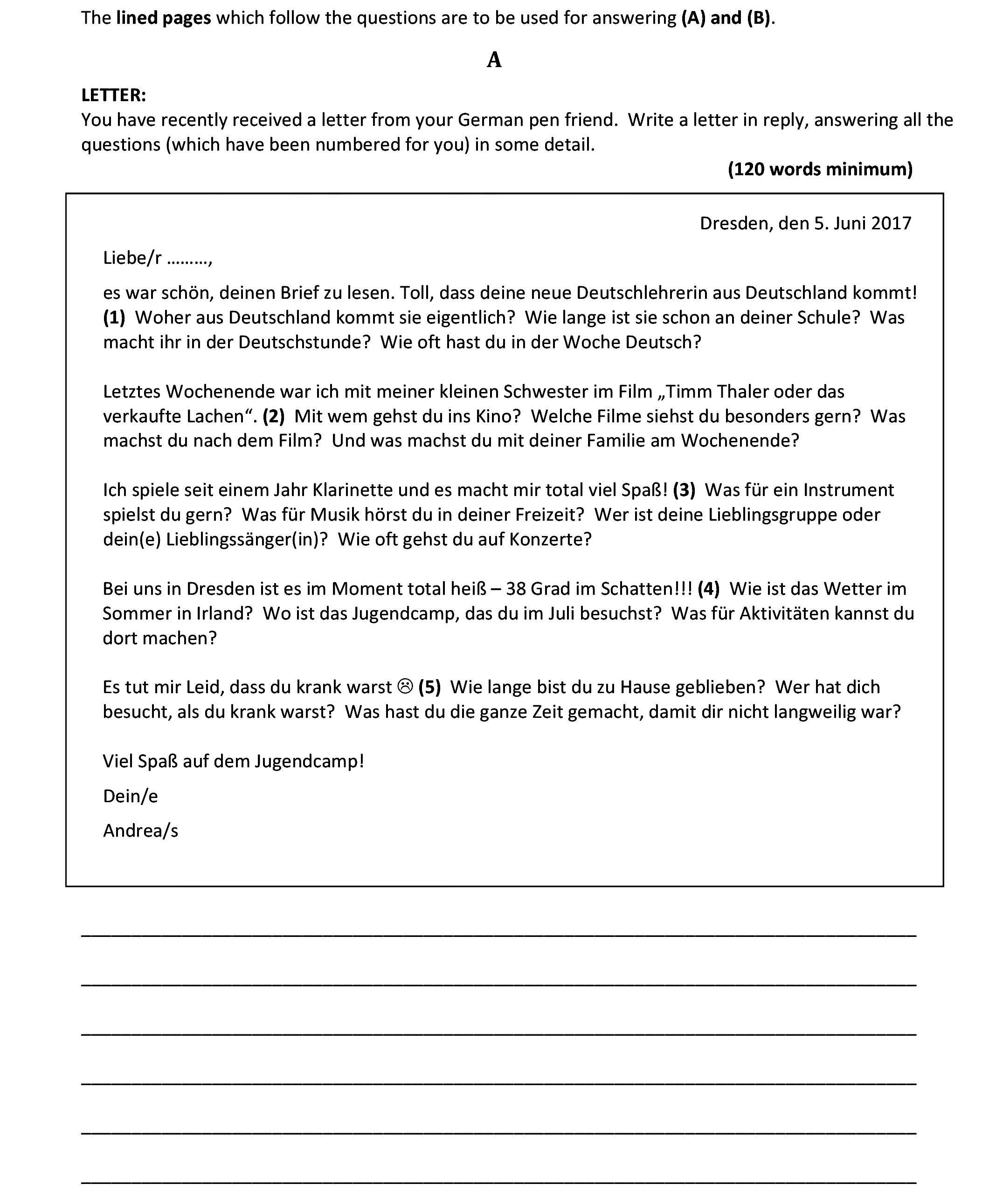 LETTER:--You-have-recently-received-a-letter-from-your-German-pen-friend-Junior Cycle German-Question A-2017.png