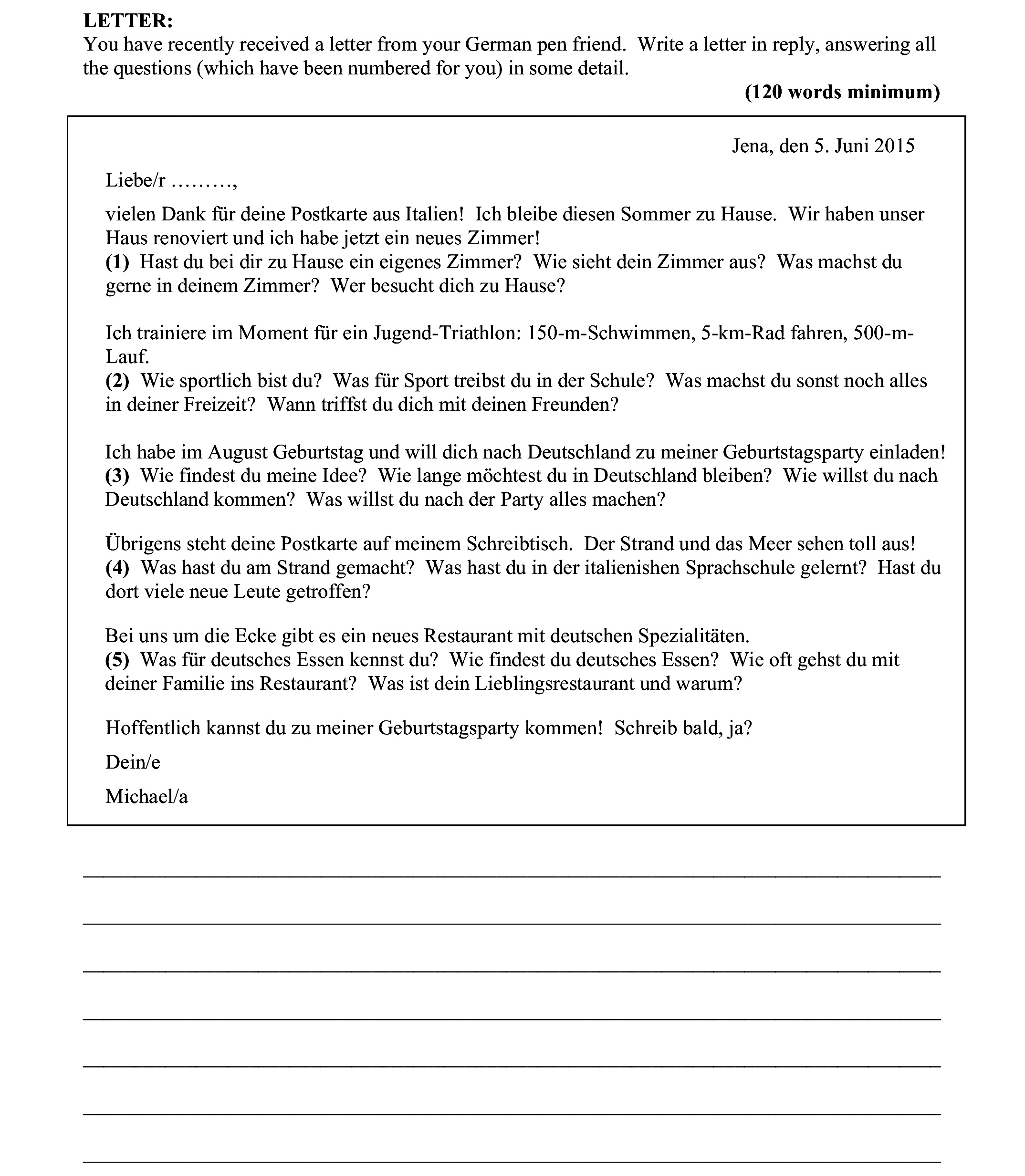 Lieber-…………,---vielen-Dank-für-deine-Postkarte-aus-Italien!-Ich-bleibe-diesen-Sommer-zu-Hause-Junior Cycle German-Question 1-2015.png
