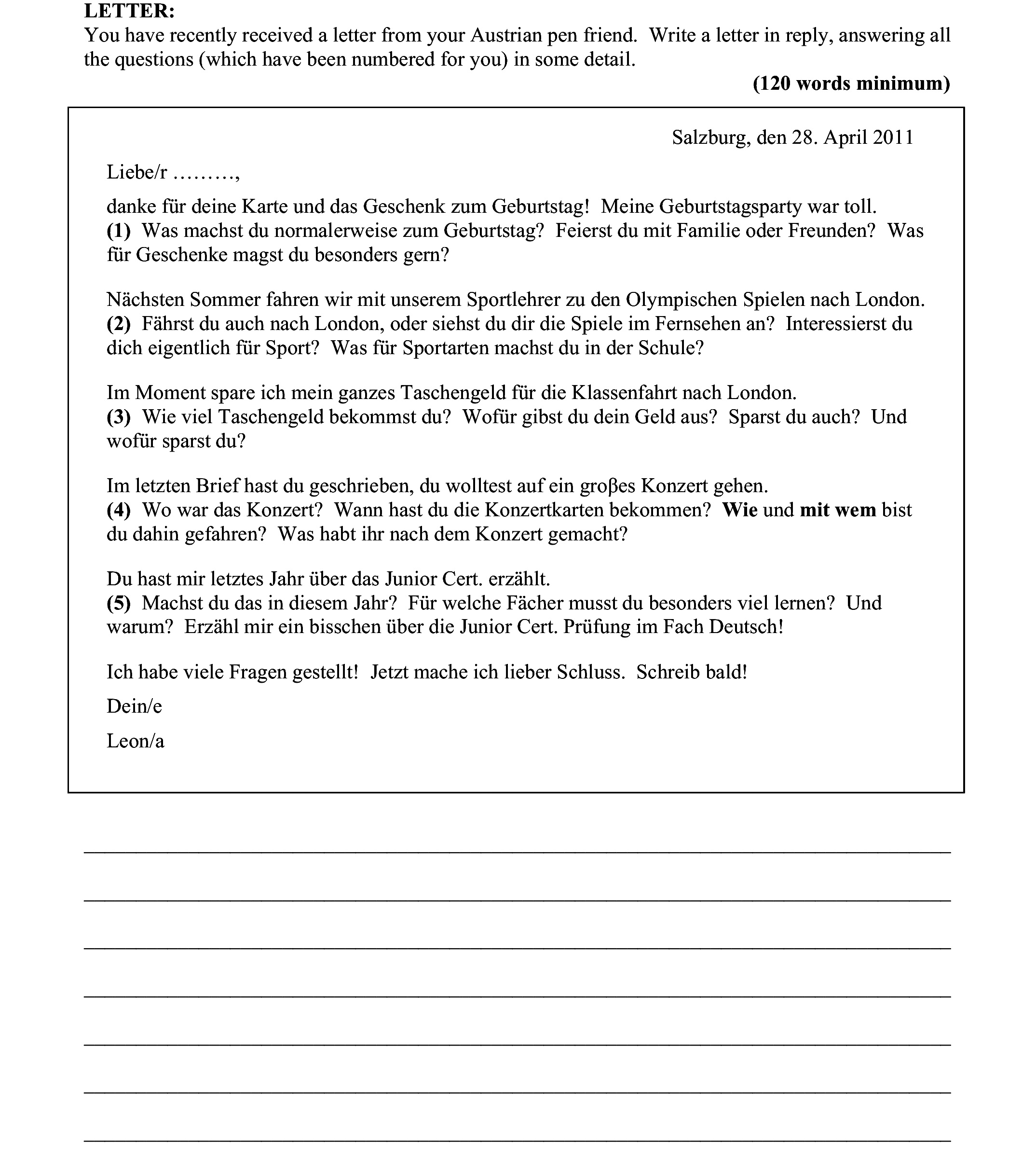 Liebef-rr,………,----danke-für-deine-Karte-und-das-Geschenk-zum-Geburtstag!-Meine-Geburtstagsparty-war-toll-Junior Cycle German-Question 1-2011.png
