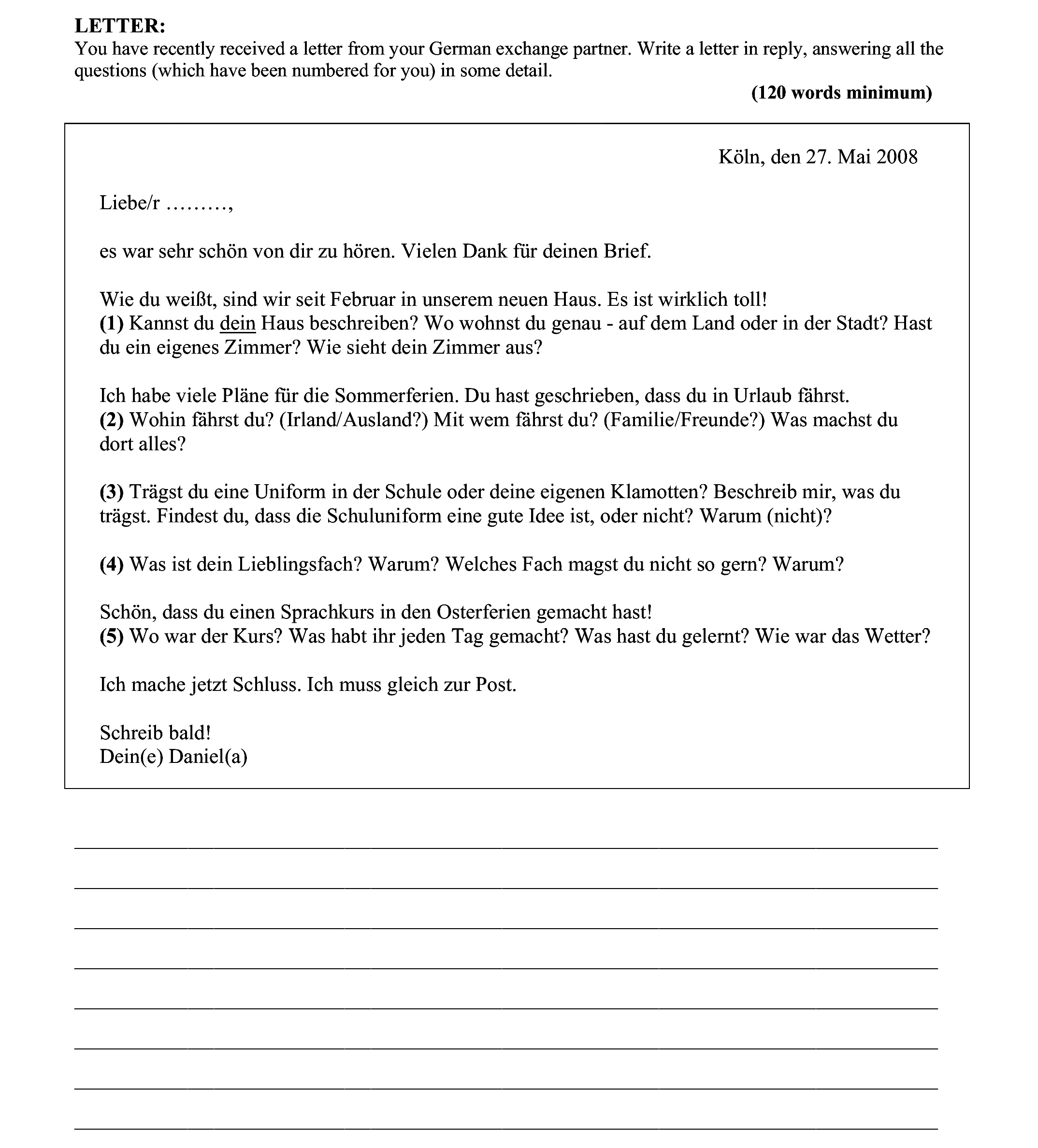 Liebef-/.........,--es-war-sehr-schön-von-dir-zu-hören-Junior Cycle German-Question 1-2008.png
