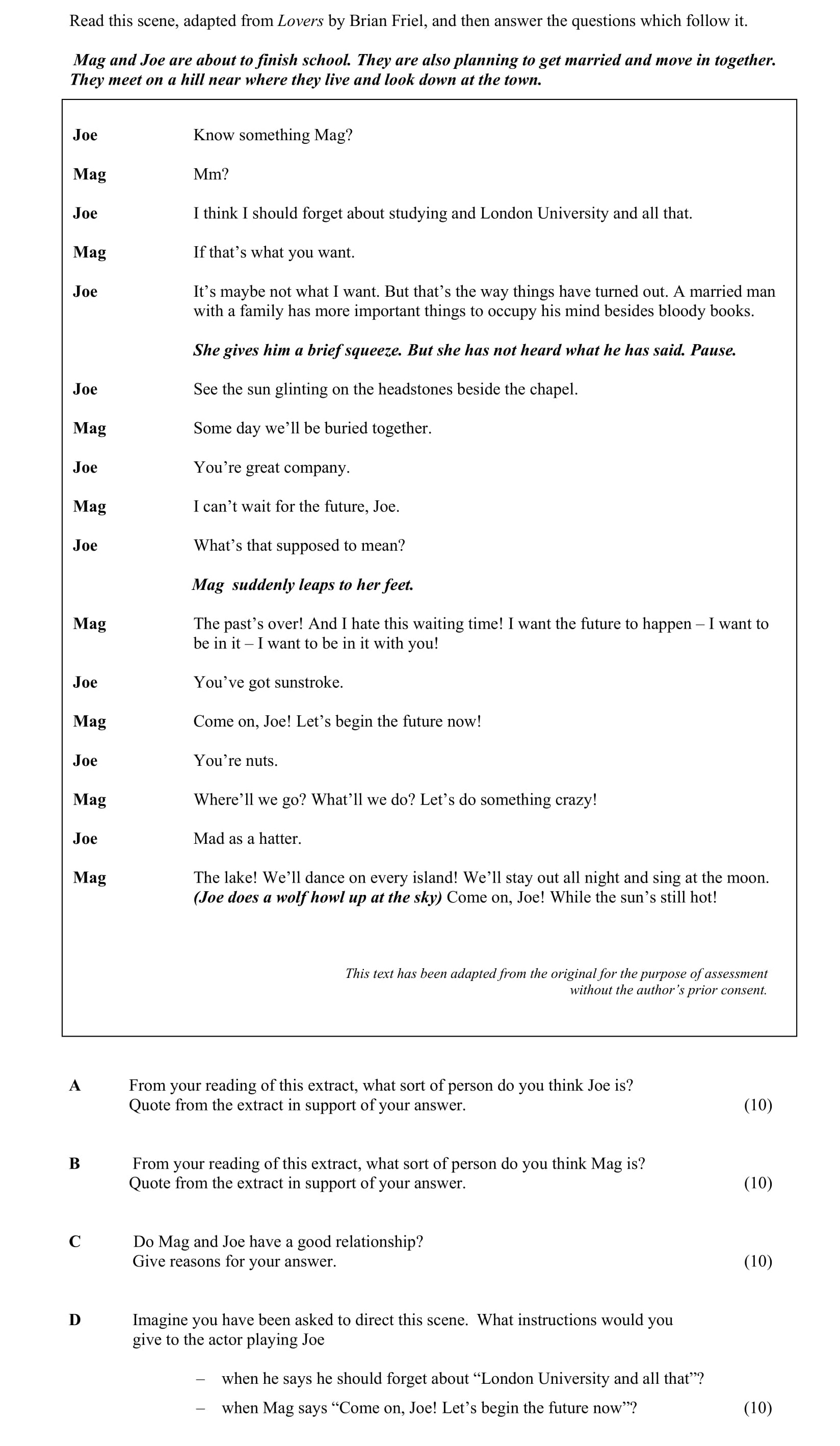 From-your-reading-of-this-extract,-what-sort-of-person-do-you-think-Joe-is?--Quote-from-the-extract-in-support-of-your-answer-Junior Cycle English-Question A-2012.png