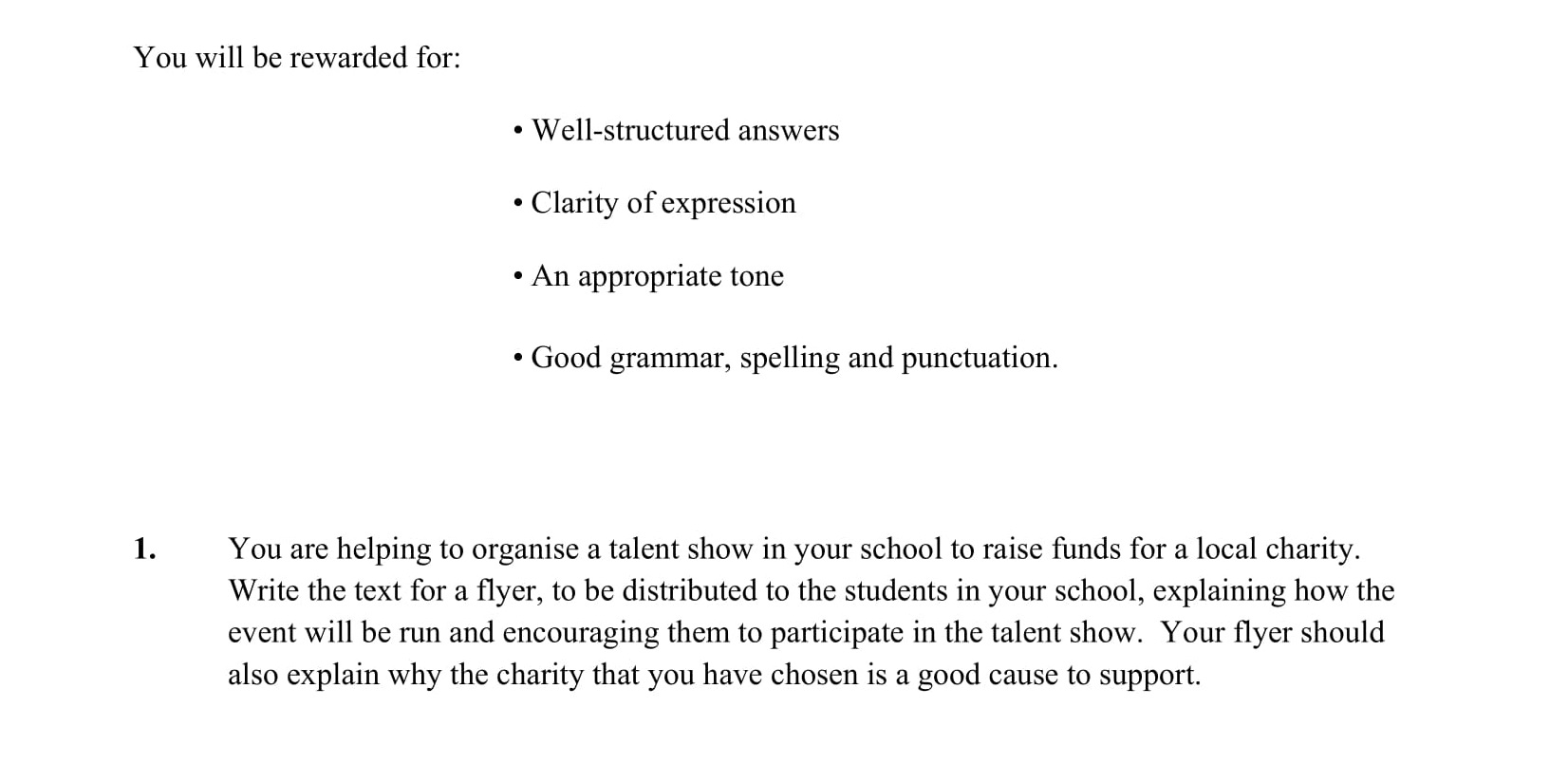 You-are-helping-to-organise-a-talent-show-in-your-school-to-raise-funds-for-a-local-charity-Junior Cycle English-Question 1-2013.png