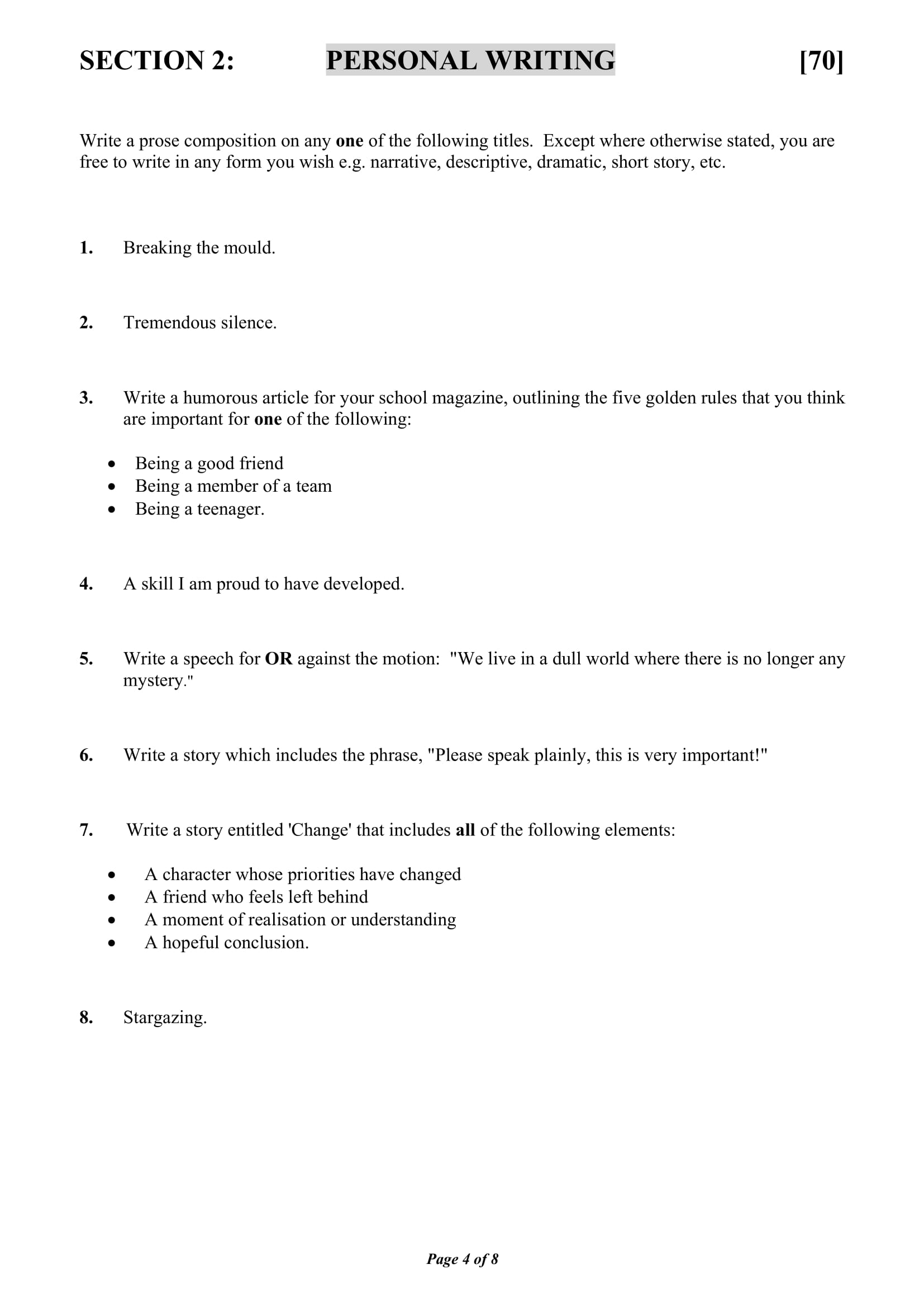 Write-a-humorous-article-for-your-school-magazine,-outlining-the-five-golden-rules-that-you-think-are-important-for-one-of-the-following:----Being-a-good-friend---Being-a-member-of-a-team---Being-a-teenager.-Junior Cycle English-Question 3-2015.png
