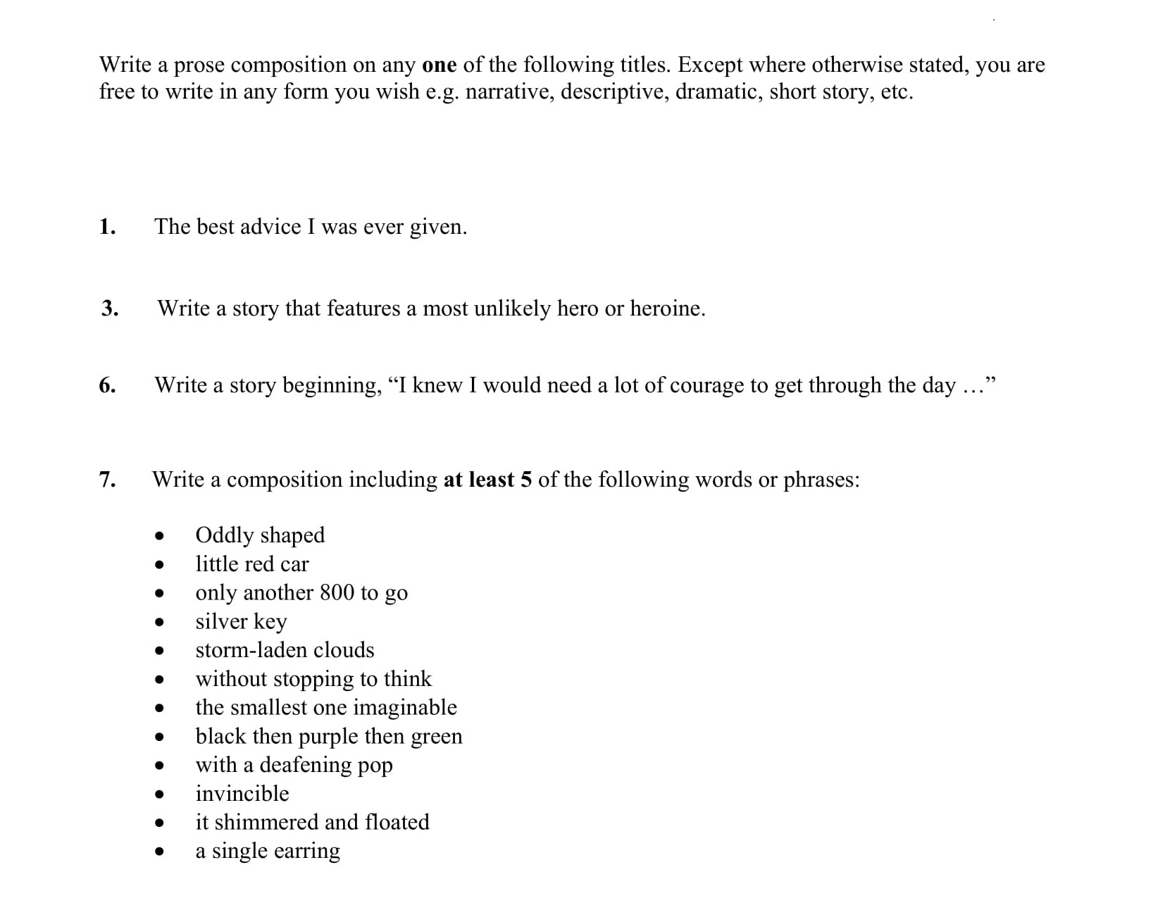 Write-a-prose-composition-on-any-one-of-the-following-titles-Junior Cycle English-Question 1-2011.png