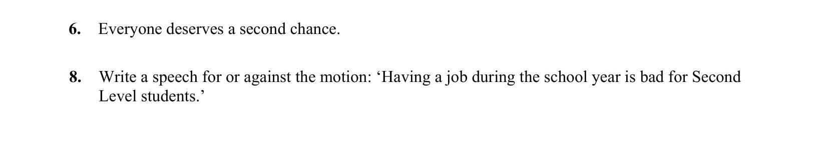 Write-a-speech-for-or-against-the-motion:-'Having-a-job-during-the-school-year-is-bad-for-Second-Level-students.'-Junior Cycle English-Question 8-2006.png