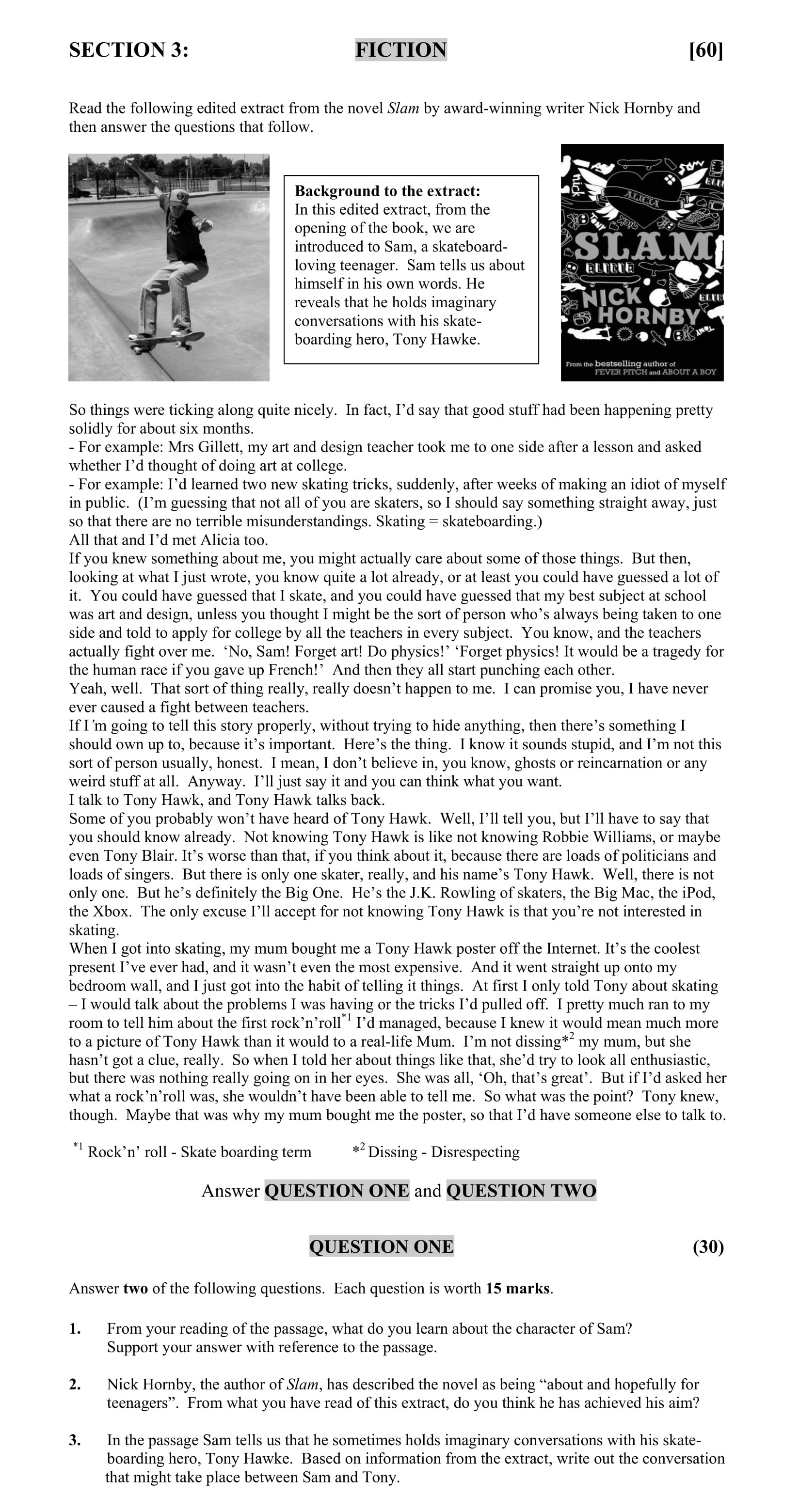 From-your-reading-of-the-passage,-what-do-you-learn-about-the-character-of-Sam?-Support-your-answer-with-reference-to-the-passage-Junior Cycle English-Question QUESTION ONE-2010.png