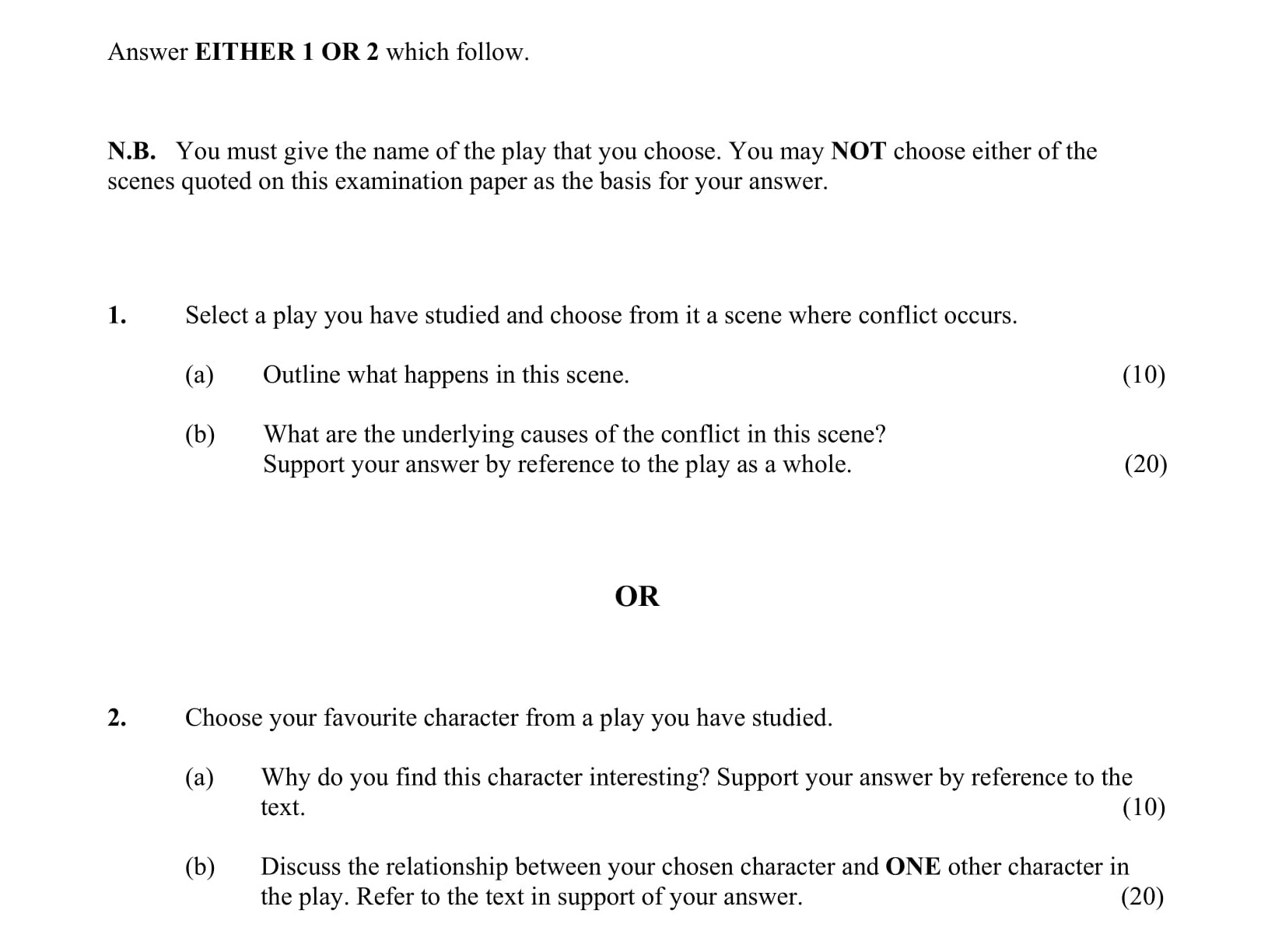 Select-a-play-you-have-studied-and-choose-from-it-a-scene-where-conflict-occurs-Junior Cycle English-Question 1-2005.png