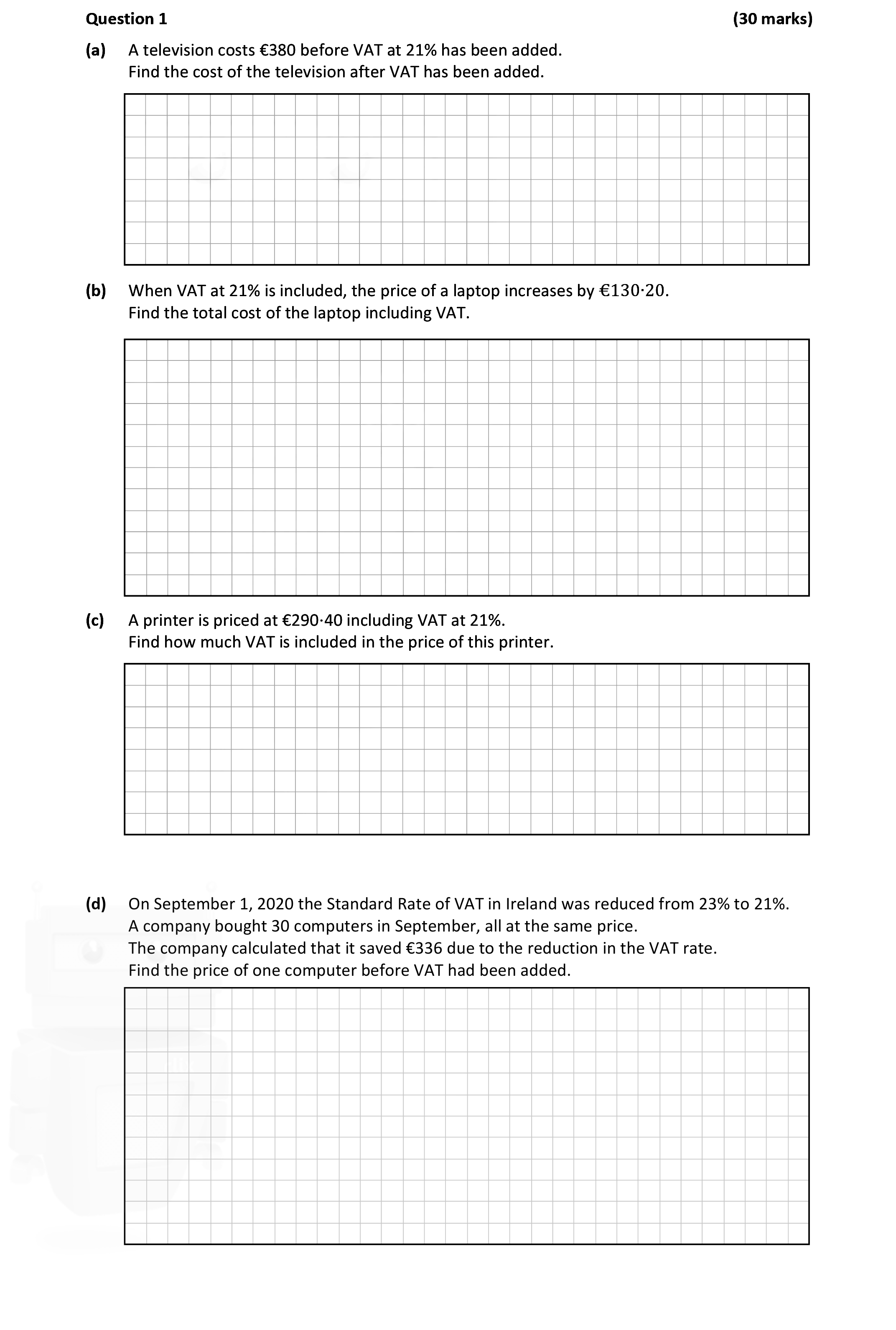 A-television-costs-€380-before-VAT-at-21%-has-been-added-Leaving Cert Mathematics-Question 1-2021.png