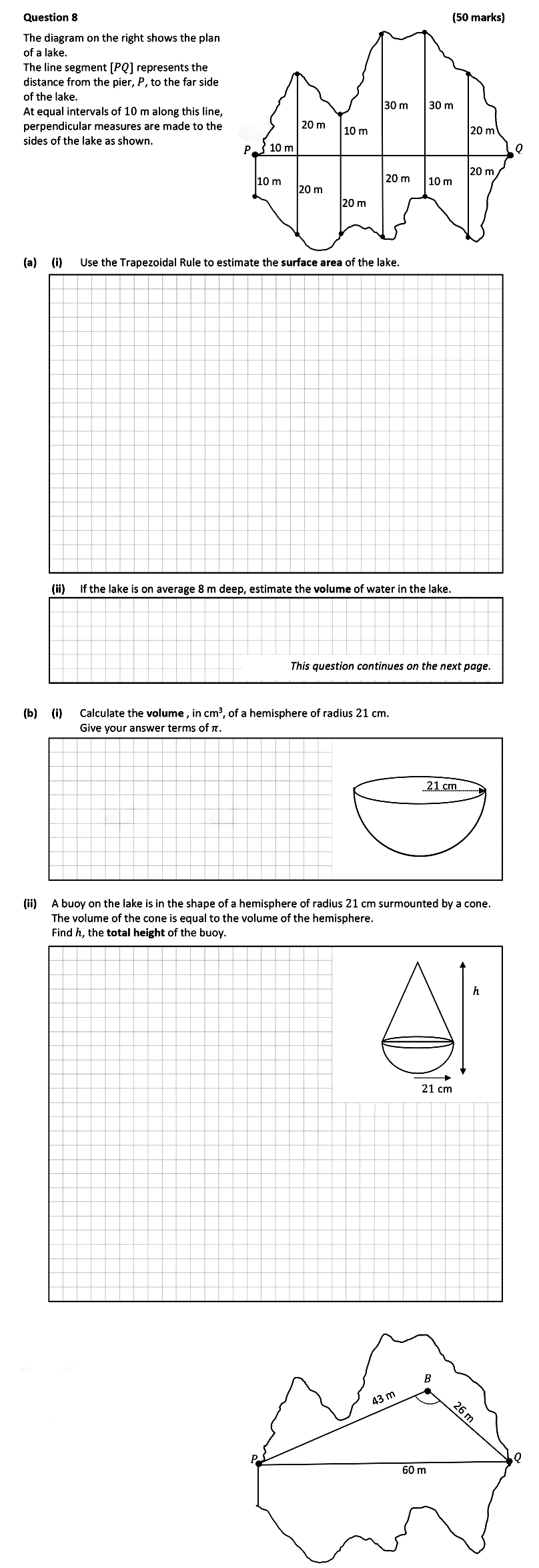 The-diagram-on-the-right-shows-the-plan-of-a-lake-Leaving Cert Mathematics-Question 8-2021.png