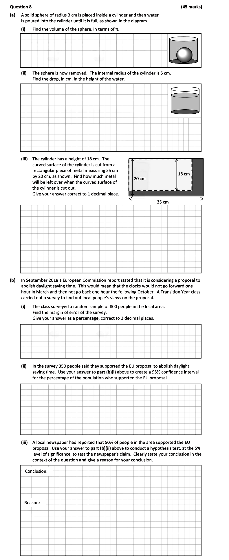 A-solid-sphere-of-radius-3-cm-is-placed-inside-a-cylinder-and-then-water-is-poured-into-the-cylinder-until-it-is-full,-as-shown-in-the-diagram-Leaving Cert Mathematics-Question 8-2019.png
