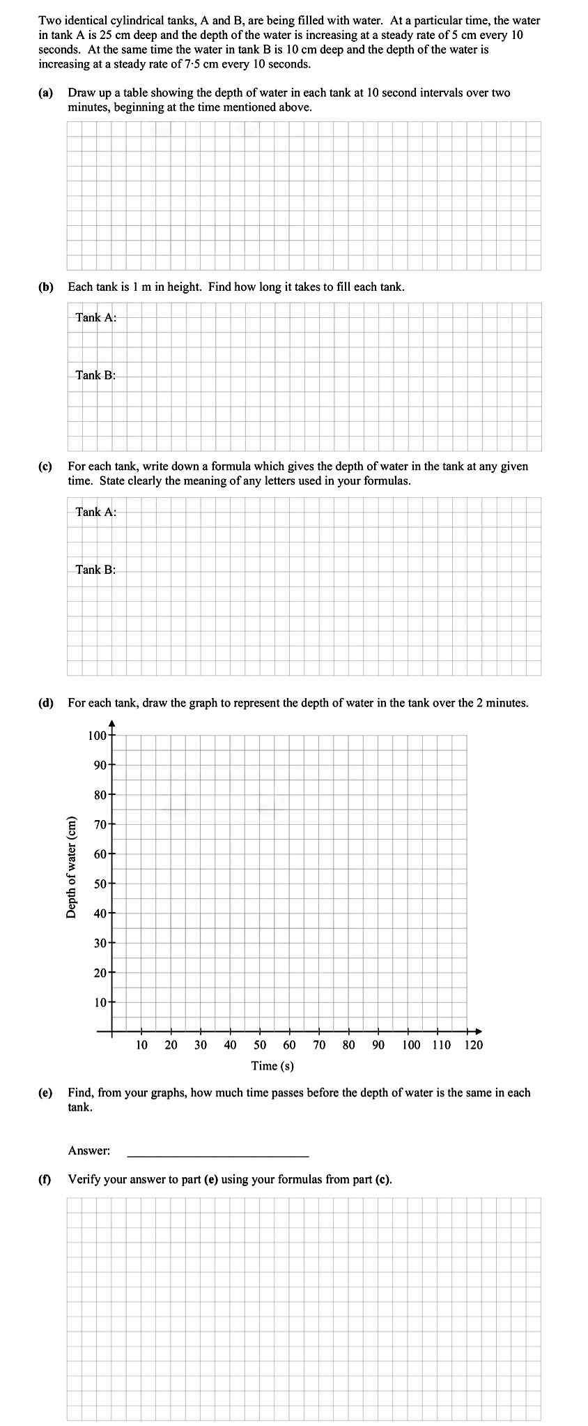 Two-identical-cylindrical-tanks,-A-and-B,-are-being-filled-with-water-Leaving Cert Mathematics-Question Question 2-2013.png
