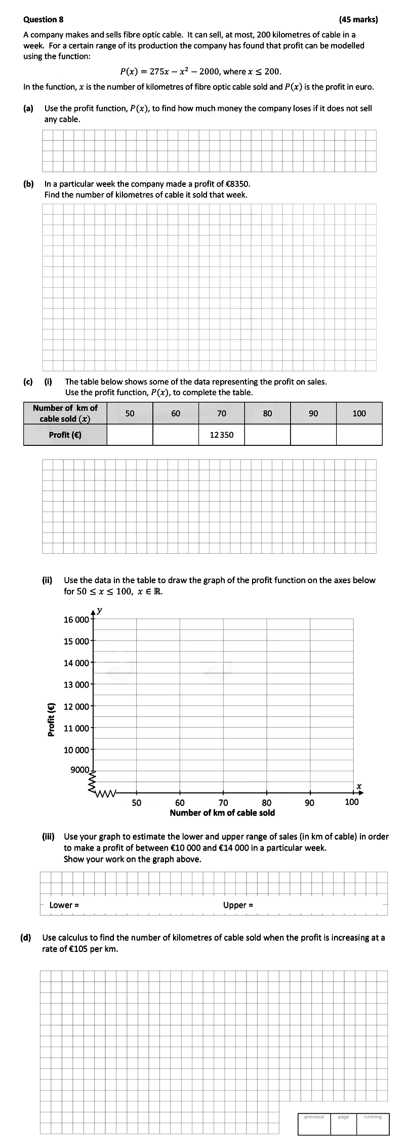 A-company-makes-and-sells-fibre-optic-cable-Leaving Cert Mathematics-Question 8-2017.png