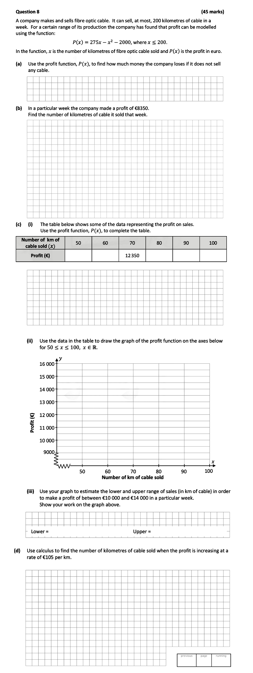 A-company-makes-and-sells-fibre-optic-cable-Leaving Cert Mathematics-Question 8-2017.png