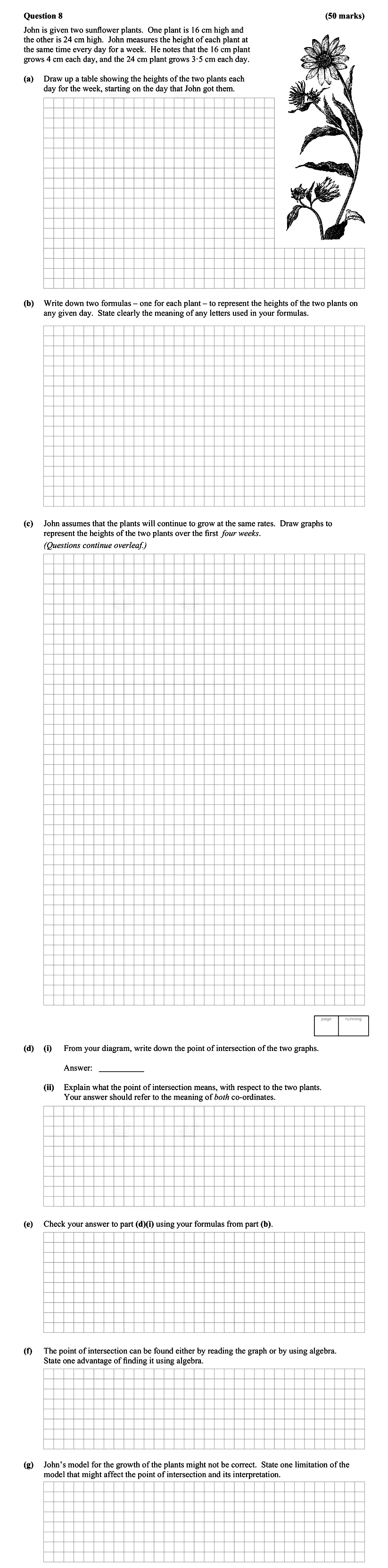John-is-given-two-sunflower-plants-Leaving Cert Mathematics-Question 8-2014.png