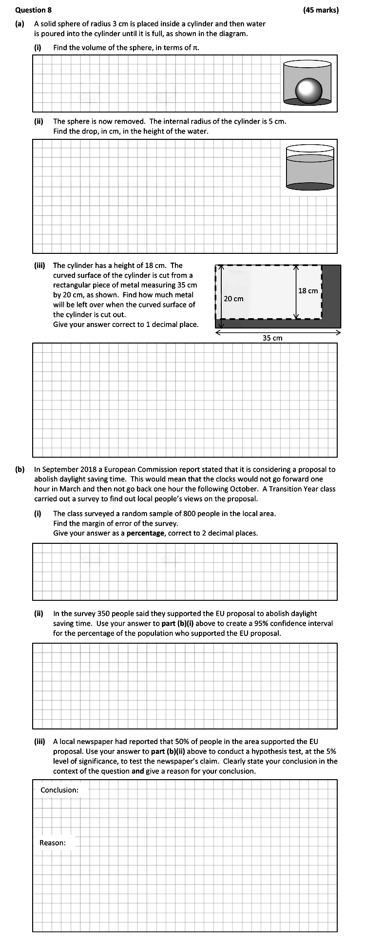 A-solid-sphere-of-radius-3-cm-is-placed-inside-a-cylinder-and-then-water-is-poured-into-the-cylinder-until-it-is-full,-as-shown-in-the-diagram-Leaving Cert Mathematics-Question 8-2019.png