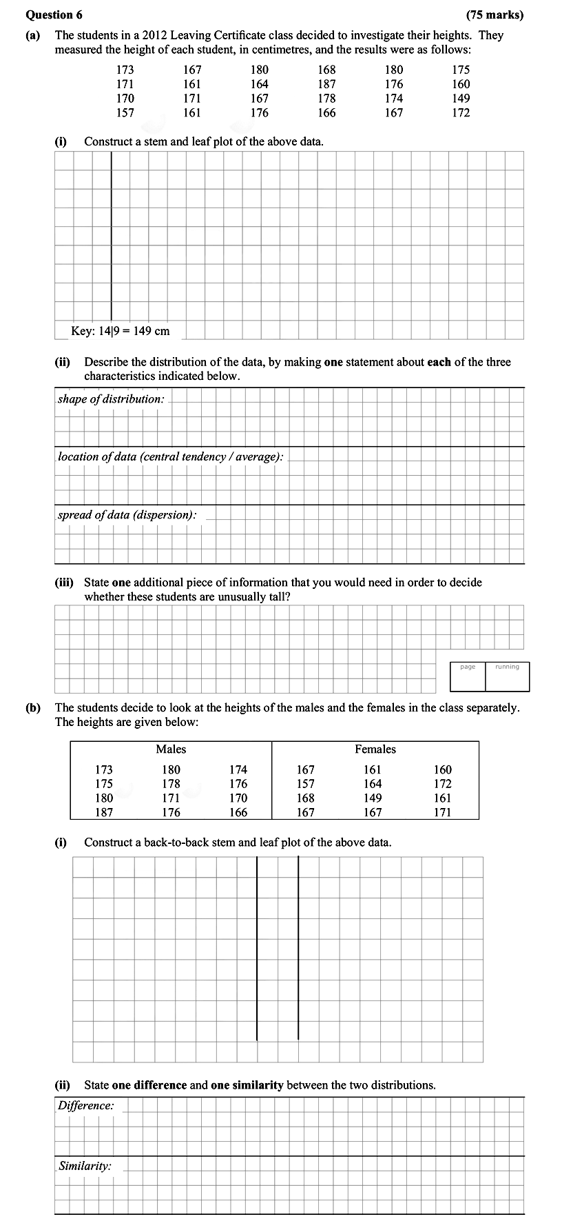 The-students-in-a-2012-Leaving-Certificate-class-decided-to-investigate-their-heights-Leaving Cert Mathematics-Question 6-2012.png