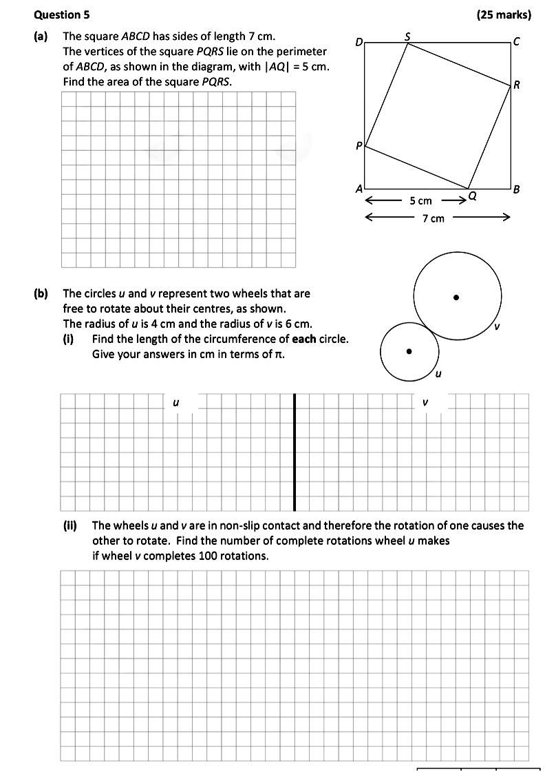 The-square-ABCD-has-sides-of-length-7-cm-Leaving Cert Mathematics-Question 5-2018.png