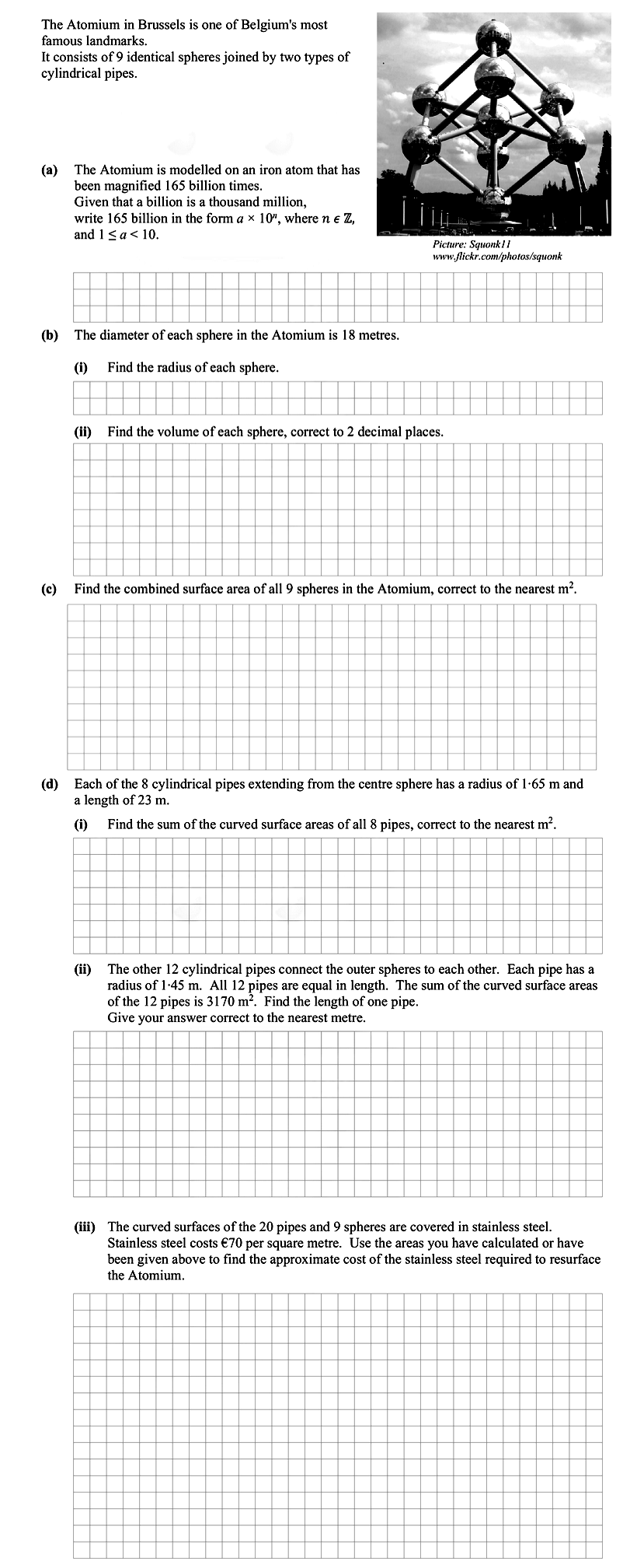 The-Atomium-is-modelled-on-an-iron-atom-that-has-been-magnified-165-billion-times-Leaving Cert Mathematics-Question a-2016.png