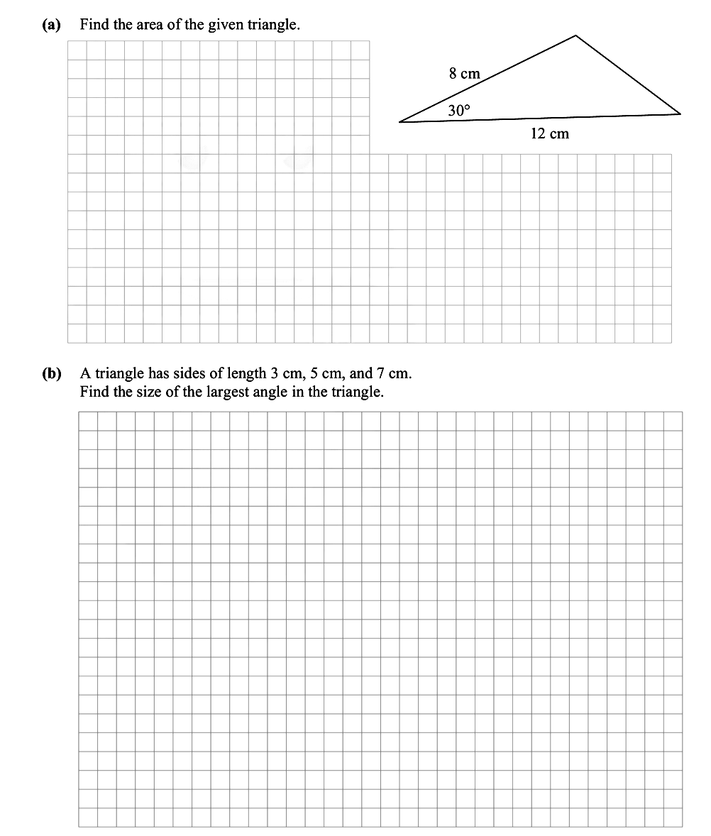 (a)-Find-the-area-of-the-given-triangle-Leaving Cert Mathematics-Question 2-2016.png