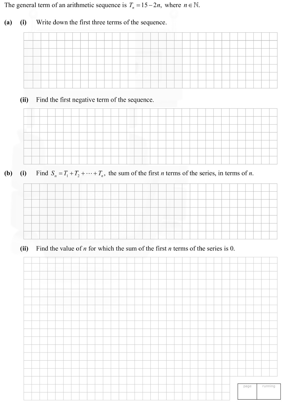 The-general-term-of-an-arithmetic-sequence-is-$T_n-=-15---2n$,-where-$n-\in-\mathbb{N}$-Leaving Cert Mathematics-Question a)-2014.png