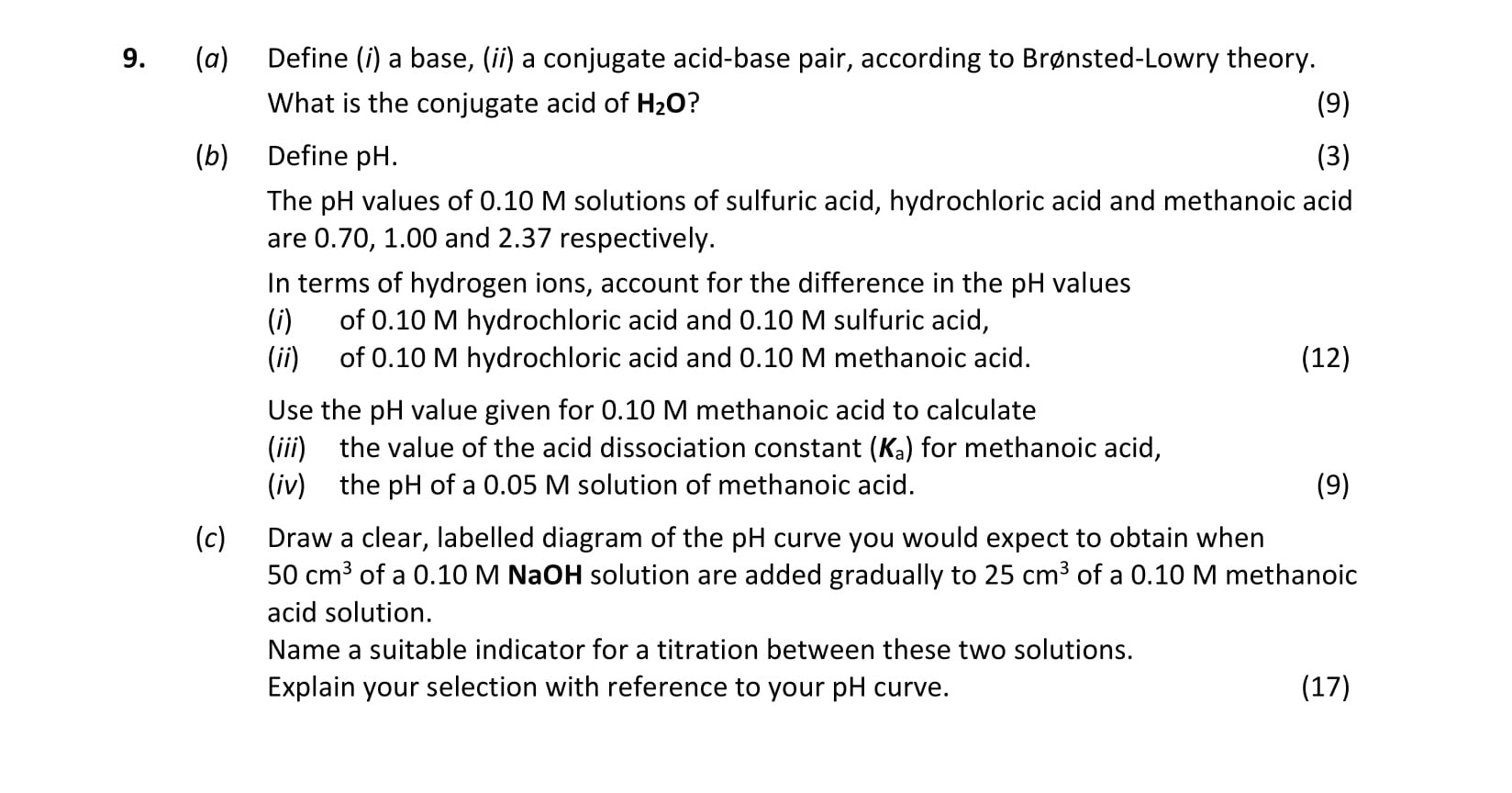 Define-(i)-a-base,-(ii)-a-conjugate-acid-base-pair,-according-to-Brønsted-Lowry-theory-Leaving Cert Chemistry-Question 9-2017.png