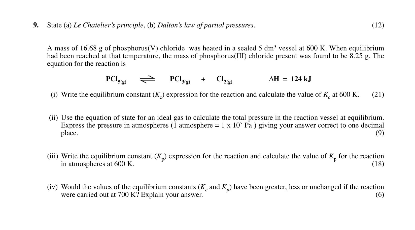 State-(a)-Le-Chatelier's-principle.(b)-Dalton's-law-of-partial-pressures-Leaving Cert Chemistry-Question 9-2001.png
