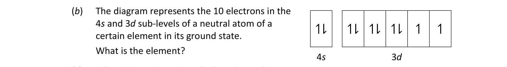 The-diagram-represents-the-10-electrons-in-the-4s-and-3d-sub-levels-of-a-neutral-atom-of-a-certain-element-in-its-ground-state-Leaving Cert Chemistry-Question b-2020.png