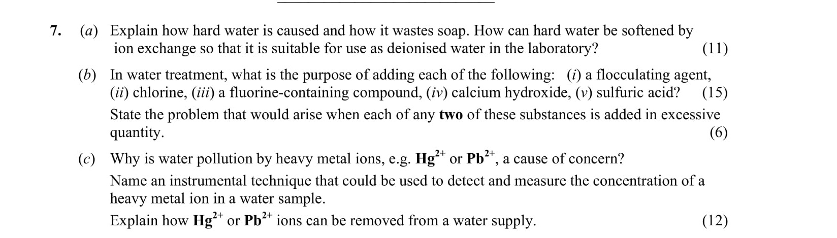 Explain-how-hard-water-is-caused-and-how-it-wastes-soap-Leaving Cert Chemistry-Question 7-2012.png