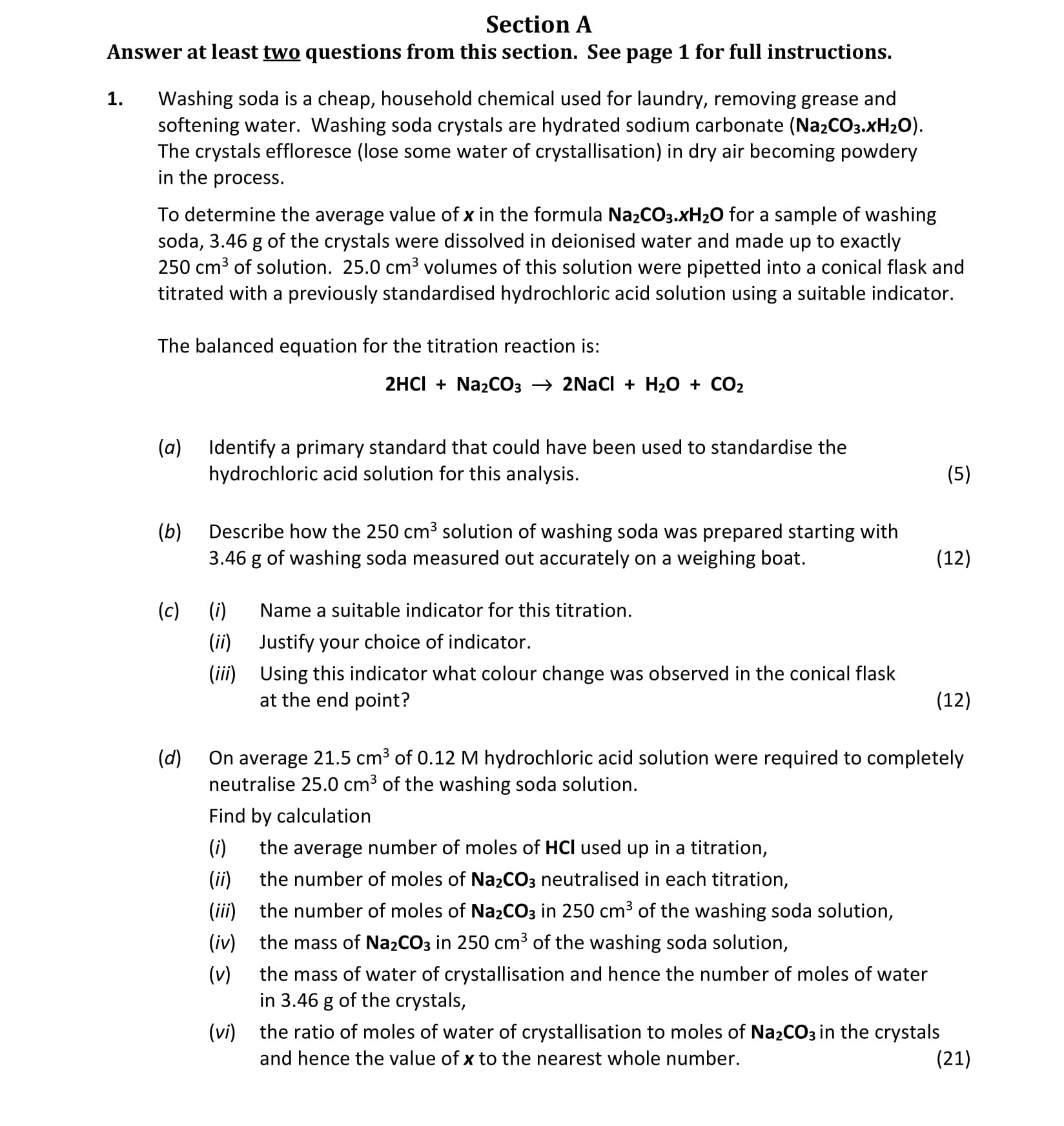 Washing-soda-is-a-cheap,-household-chemical-used-for-laundry,-removing-grease-and-softening-water-Leaving Cert Chemistry-Question 1-2020.png