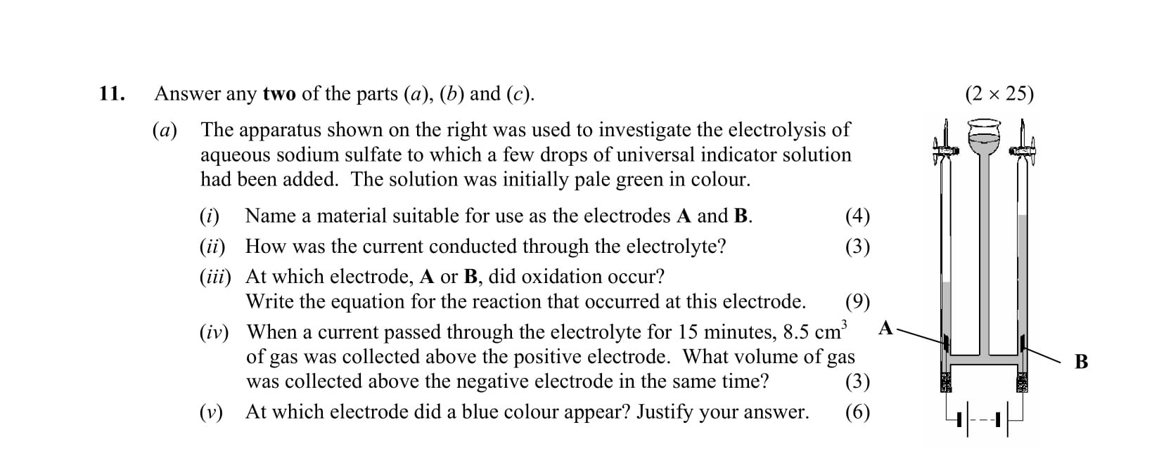 11.-Answer-any-two-of-the-parts-(a),-(b)-and-(c)-Leaving Cert Chemistry-Question 11-2010.png