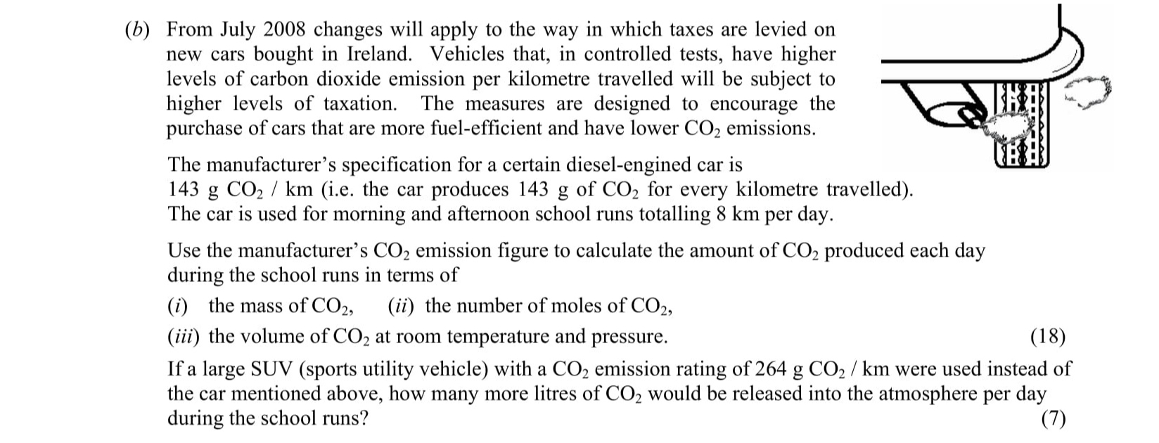 From-July-2008-changes-will-apply-to-the-way-in-which-taxes-are-levied-on-new-cars-bought-in-Ireland-Leaving Cert Chemistry-Question (b)-2008.png