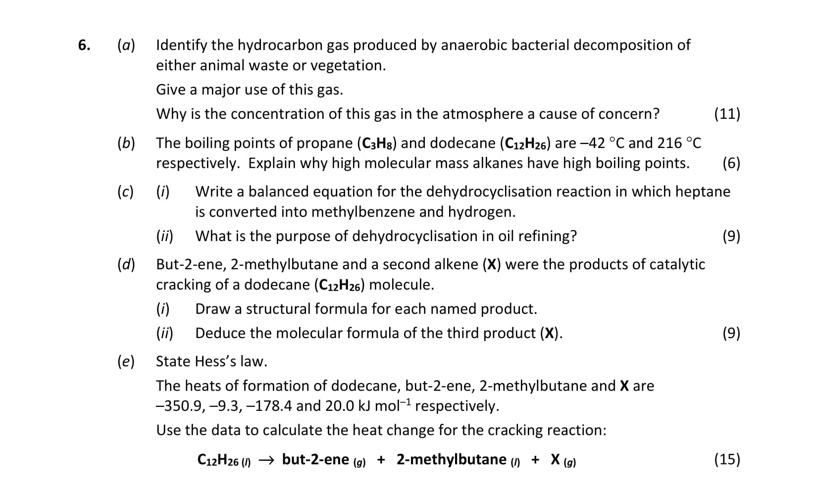 6.-(a)-Identify-the-hydrocarbon-gas-produced-by-anaerobic-bacterial-decomposition-of-either-animal-waste-or-vegetation-Leaving Cert Chemistry-Question 6-2017.png