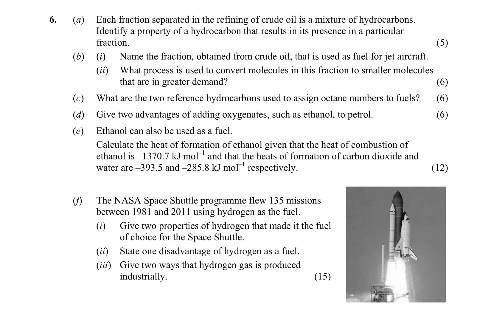 Each-fraction-separated-in-the-refining-of-crude-oil-is-a-mixture-of-hydrocarbons-Leaving Cert Chemistry-Question 6-2015.png
