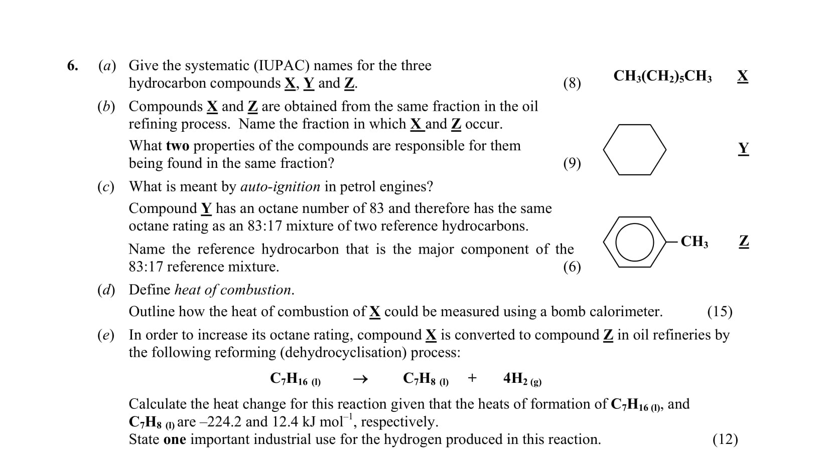 6.-(a)-Give-the-systematic-(IUPAC)-names-for-the-three-hydrocarbon-compounds-X,-Y-and-Z-Leaving Cert Chemistry-Question 6-2010.png