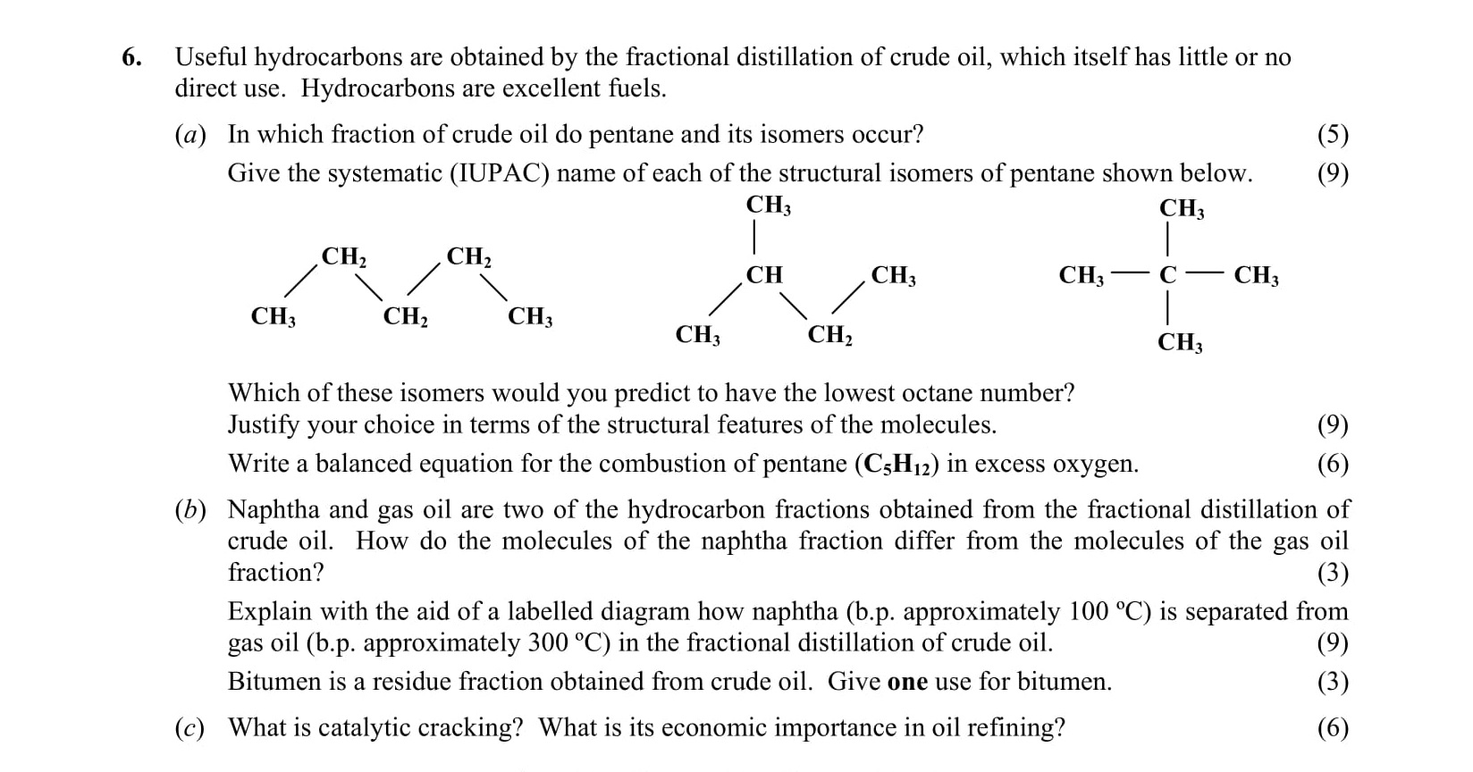 Useful-hydrocarbons-are-obtained-by-the-fractional-distillation-of-crude-oil,-which-itself-has-little-or-no-direct-use-Leaving Cert Chemistry-Question 6-2007.png