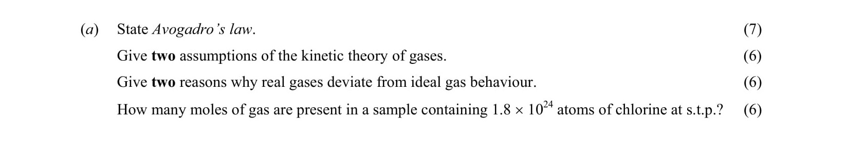 State-Avogadro's-law-Leaving Cert Chemistry-Question a-2009.png