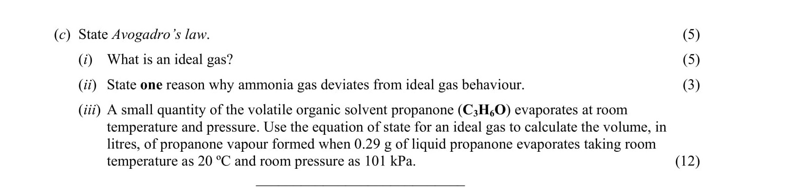 State-Avogadro's-law-Leaving Cert Chemistry-Question e-2004.png