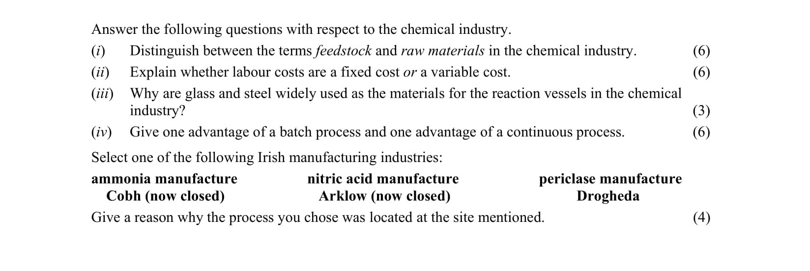 Answer-the-following-questions-with-respect-to-the-chemical-industry-Leaving Cert Chemistry-Question Question 1-2013.png
