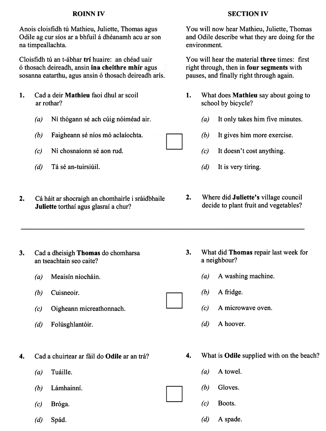 1.-What-does-Mathieu-say-about-going-to-school-by-bicycle?--(a)-It-only-takes-him-five-minutes-Leaving Cert German-Question 4-2024.png