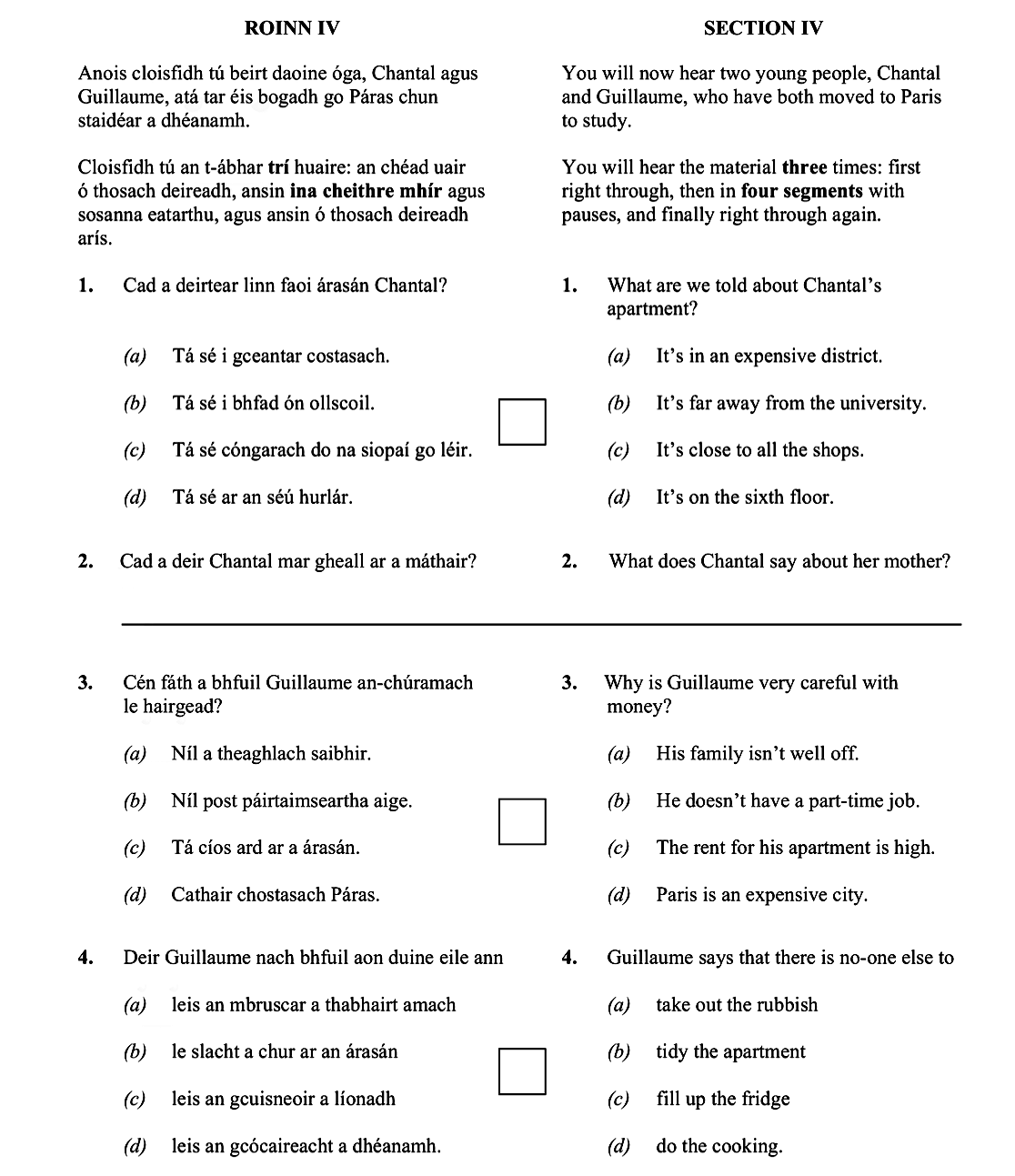 You-will-now-hear-two-young-people,-Chantal-and-Guillaume,-who-have-both-moved-to-Paris-to-study-Leaving Cert German-Question 1-2024.png