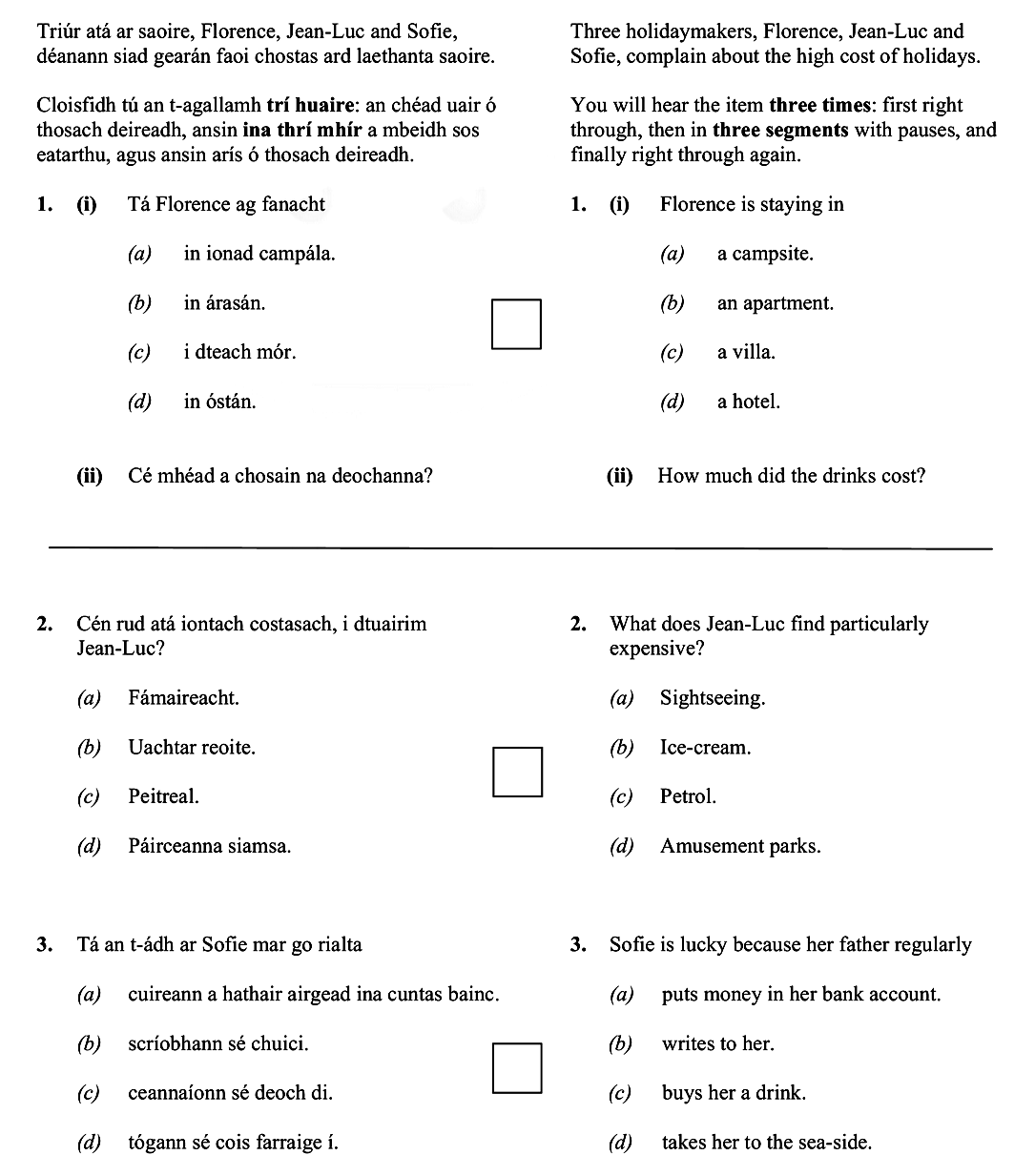 Tríúr-atá-ar-saoire,-Florence,-Jean-Luc-and-Sofie,-déannan-siad-gearán-faoi-chostais-ard-le-haghaidh-saoire-Leaving Cert German-Question 1-2007.png