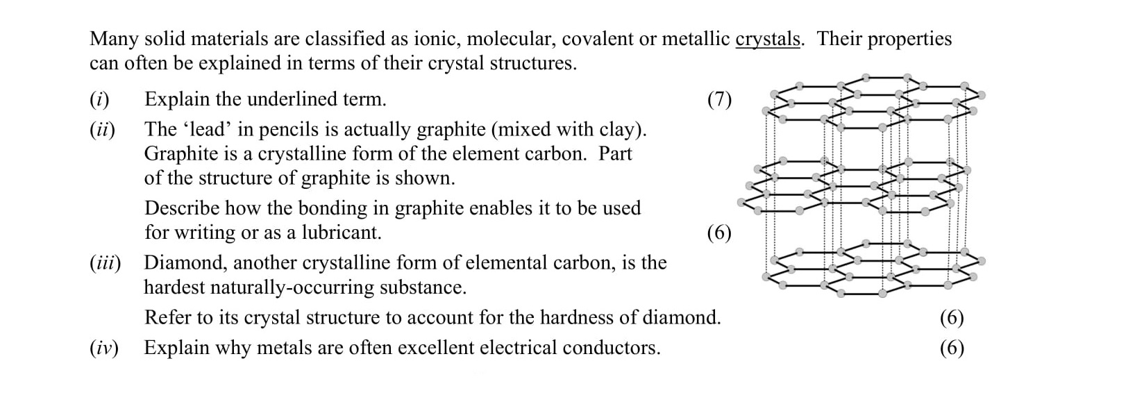Many-solid-materials-are-classified-as-ionic,-molecular,-covalent-or-metallic-crystals-Leaving Cert Chemistry-Question B-2014.png