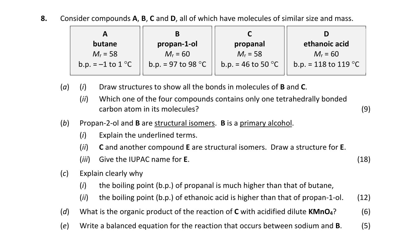 Consider-compounds-A,-B,-C-and-D,-all-of-which-have-molecules-of-similar-size-and-mass-Leaving Cert Chemistry-Question 8-2018.png