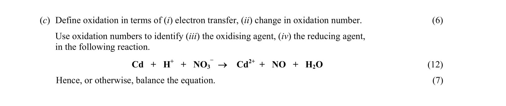 Define-oxidation-in-terms-of-(i)-electron-transfer,-(ii)-change-in-oxidation-number-Leaving Cert Chemistry-Question c)-2014.png