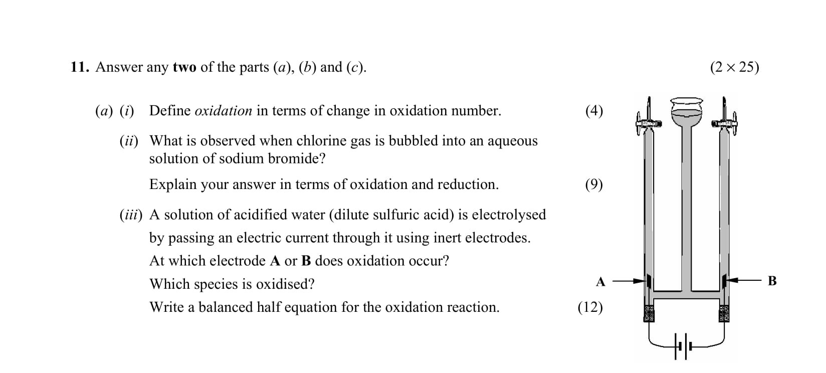 Define-oxidation-in-terms-of-change-in-oxidation-number-Leaving Cert Chemistry-Question 11-2005.png