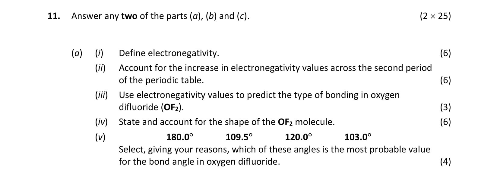 11.-Answer-any-two-of-the-parts-(a),-(b)-and-(c)-Leaving Cert Chemistry-Question 11-2019.png