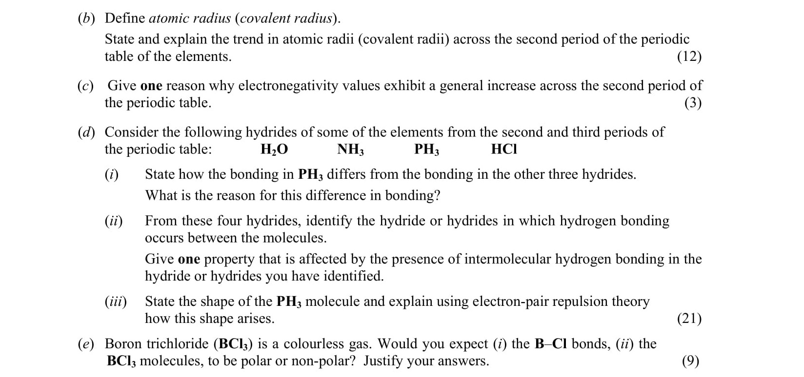 Define-atomic-radius-(covalent-radius)-Leaving Cert Chemistry-Question 2(b-d-e)-2012.png