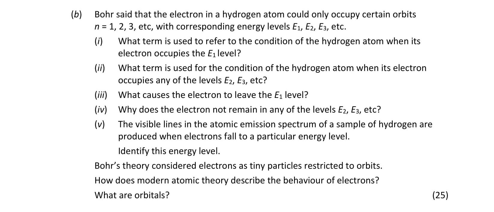 Bohr-said-that-the-electron-in-a-hydrogen-atom-could-only-occupy-certain-orbits-n-=-1,-2,-3,-etc.,-with-corresponding-energy-levels-E₁,-E₂,-E₃,-etc-Leaving Cert Chemistry-Question (b)-2018.png